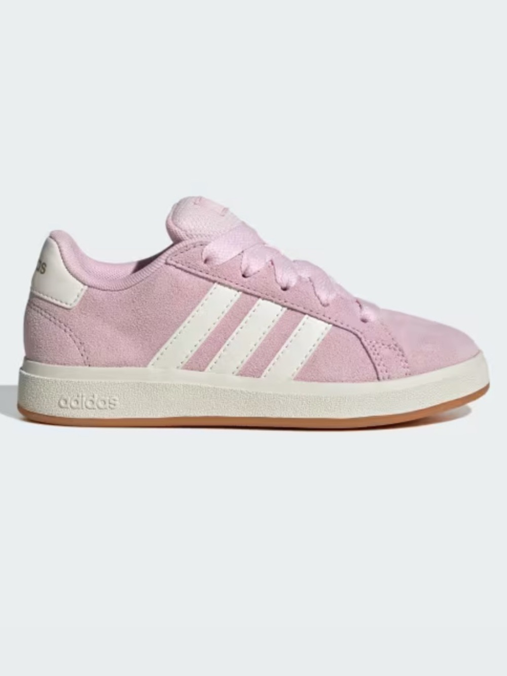 NWOB Adidas Grand Court 00S Pink Suede Sneakers with White Stripes Size 5
